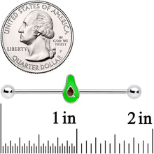 Load image into Gallery viewer, 14G Green Groovy Avocado Industrial Barbell 38mm