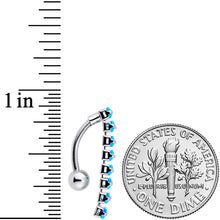 将图片加载到图库查看器,Aqua CZ Gem Band of Beauty Top Mount Belly Ring