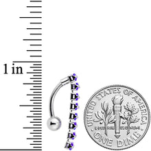 将图片加载到图库查看器,Purple CZ Gem Band of Beauty Top Mount Belly Ring