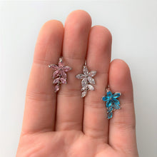 将图片加载到图库查看器,Pink CZ Gem Fashion Flower Dangle Top Mount Belly Ring