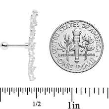 将图片加载到图库查看器,16G 1/4 Clear CZ Gem Tri Flower Cartilage