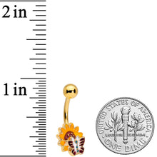 将图片加载到图库查看器,Gold Tone Red Yellow Butterfly Belly Ring