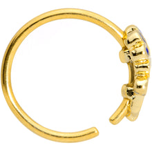 Load image into Gallery viewer, 20G 5/16 Gold Tone Blue Flower Nose Hoop