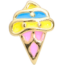Load image into Gallery viewer, 16G 5/16 Gold Tone Pink Blue Ice Cream Cone Labret Monroe Tragus