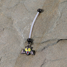 Load image into Gallery viewer, Gone Batty Scary Bat Halloween Dangle Pregnancy Belly Ring