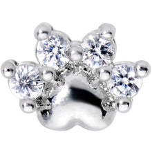 Load image into Gallery viewer, 16G 5/16 Clear CZ Gem Paw Print Cat Labret Monroe Tragus