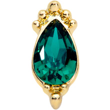 Load image into Gallery viewer, 16G 1/4 Green Gem Gold Tone Drop Cartilage Tragus