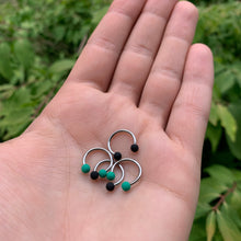 Load image into Gallery viewer, 16G 3/8 Black Teal Matte Horseshoe Circular Barbell Set of 4