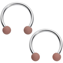 Load image into Gallery viewer, 16G 3/8 Brown Tan Matte Horseshoe Circular Barbell Set of 4