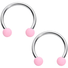Load image into Gallery viewer, 16G 3/8 Pink Peach Matte Horseshoe Circular Barbell Set of 4
