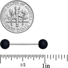 将图片加载到图库查看器,Blue Green Grey Black Matte Ball Barbell Tongue Ring Set of 4