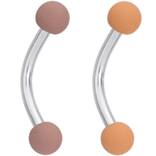 Load image into Gallery viewer, 16G 5/16 Peach Tan White Brown Matte Curved Eyebrow Ring Set of 4