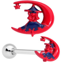 将图片加载到图库查看器,Red Blue Witch Moon Halloween Barbell Tongue Ring