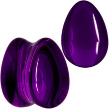 将图片加载到图库查看器,Solid Purple Glass Teardrop Plug Set