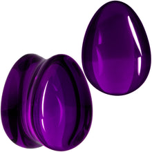 将图片加载到图库查看器,Solid Purple Glass Teardrop Plug Set