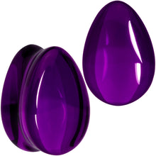 将图片加载到图库查看器,Solid Purple Glass Teardrop Plug Set