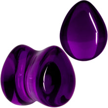 将图片加载到图库查看器,Solid Purple Glass Teardrop Plug Set