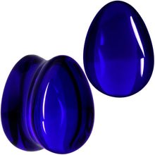 将图片加载到图库查看器,Solid Blue Glass Teardrop Plug Set