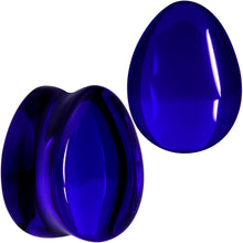将图片加载到图库查看器,Solid Blue Glass Teardrop Plug Set