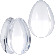 将图片加载到图库查看器,Solid Clear Glass Teardrop Plug Set