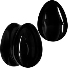 将图片加载到图库查看器,Solid Black Glass Teardrop Plug Set