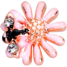 Load image into Gallery viewer, 16G 1/4 Clear Gem Rose Gold Tone Flower Bee Cartilage Tragus