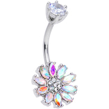 将图片加载到图库查看器,Clear Aurora CZ Gem Flower Belly Ring
