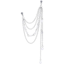 将图片加载到图库查看器,16G 1/4 Clear Gem Multiple Dangle Cartilage Chain Earring