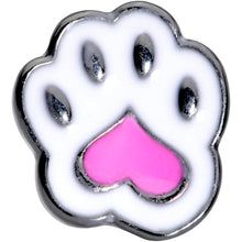Load image into Gallery viewer, 16G 1/4 Black Plated Pink White Dog Paw Print Cartilage Tragus