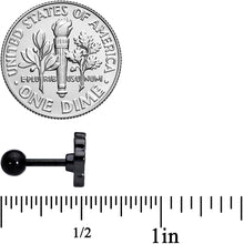 Load image into Gallery viewer, 16G 1/4 Black Plated Pink White Dog Paw Print Cartilage Tragus