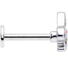 Load image into Gallery viewer, 16G 5/16 Clear Red Green Gem Rabbit Labret Monroe Tragus