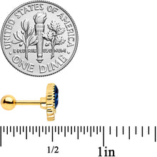 Load image into Gallery viewer, 16G 1/4 Blue Gem Gold Tone Noble Drop Cartilage Tragus Earring