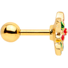 Load image into Gallery viewer, 16G 1/4 Gold Tone Poinsettia Christmas Cartilage Tragus Earring