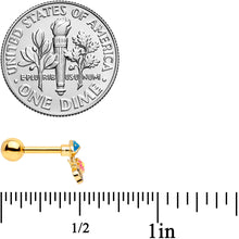 Load image into Gallery viewer, 16G 1/4 Gold Tone Snail Flower Magic Mushroom Cartilage Tragus