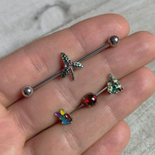 Load image into Gallery viewer, 16G 1/4 Red Gem Christmas Tree Cartilage Tragus Earring