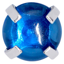 Load image into Gallery viewer, 16G 1/4 Blue CZ Gem Smooth Hemisphere Cartilage Tragus Earring