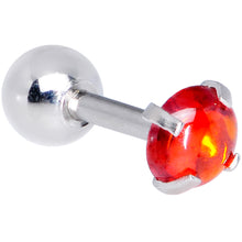 Load image into Gallery viewer, 16G 1/4 Red CZ Gem Smooth Hemisphere Cartilage Tragus Earring