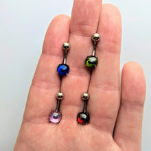 将图片加载到图库查看器,Pink CZ Gem Smooth Hemisphere Belly Ring