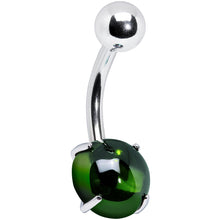 将图片加载到图库查看器,Light Green CZ Gem Smooth Hemisphere Belly Ring
