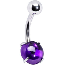 将图片加载到图库查看器,Purple CZ Gem Smooth Hemisphere Belly Ring