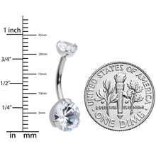 将图片加载到图库查看器,3/8 Clear CZ Gem Grade 23 Titanium Internally Threaded Belly Ring