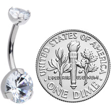 将图片加载到图库查看器,3/8 Clear CZ Gem Grade 23 Titanium Internally Threaded Belly Ring