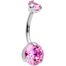 将图片加载到图库查看器,Pink CZ Gem Grade 23 Titanium Internally Threaded Belly Ring