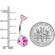 将图片加载到图库查看器,Pink CZ Gem Grade 23 Titanium Internally Threaded Belly Ring