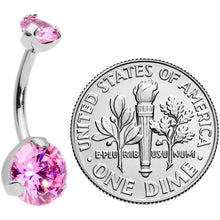 将图片加载到图库查看器,Pink CZ Gem Grade 23 Titanium Internally Threaded Belly Ring