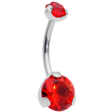 将图片加载到图库查看器,Red CZ Gem Grade 23 Titanium Internally Threaded Belly Ring