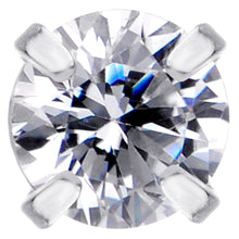 Load image into Gallery viewer, 18G 1/4 Clear CZ Gem G23 Titanium 3mm Cartilage Tragus Earring