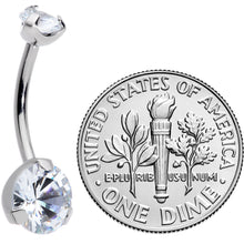 将图片加载到图库查看器,1/2 Clear CZ Gem Grade 23 Titanium Internally Threaded Belly Ring