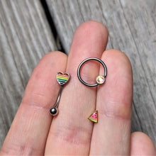 将图片加载到图库查看器,16G 3/8 Aurora Gem 4mm Disc BCR Ball Closure Ring