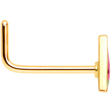 Load image into Gallery viewer, 22G 5/16 Gold Tone Watermelon L Shaped Nose Ring